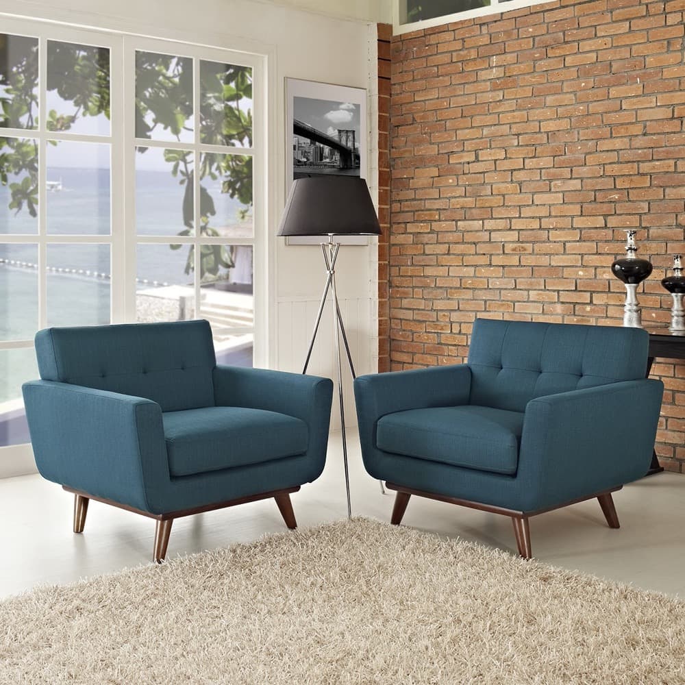 Engage Wood Armchair Set of 2 in Azure by Modway - Image 5