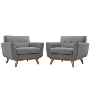 Engage Wood Armchair Set of 2 in Expectation Gray by Modway