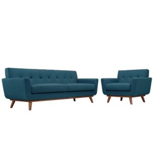 Engage Armchair and Sofa Set of 2 in Azure by Modway