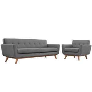 Engage Armchair and Sofa Set of 2 in Expectation Gray by Modway