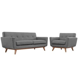 Engage Armchair and Loveseat Set of 2 in Expectation Gray by Modway