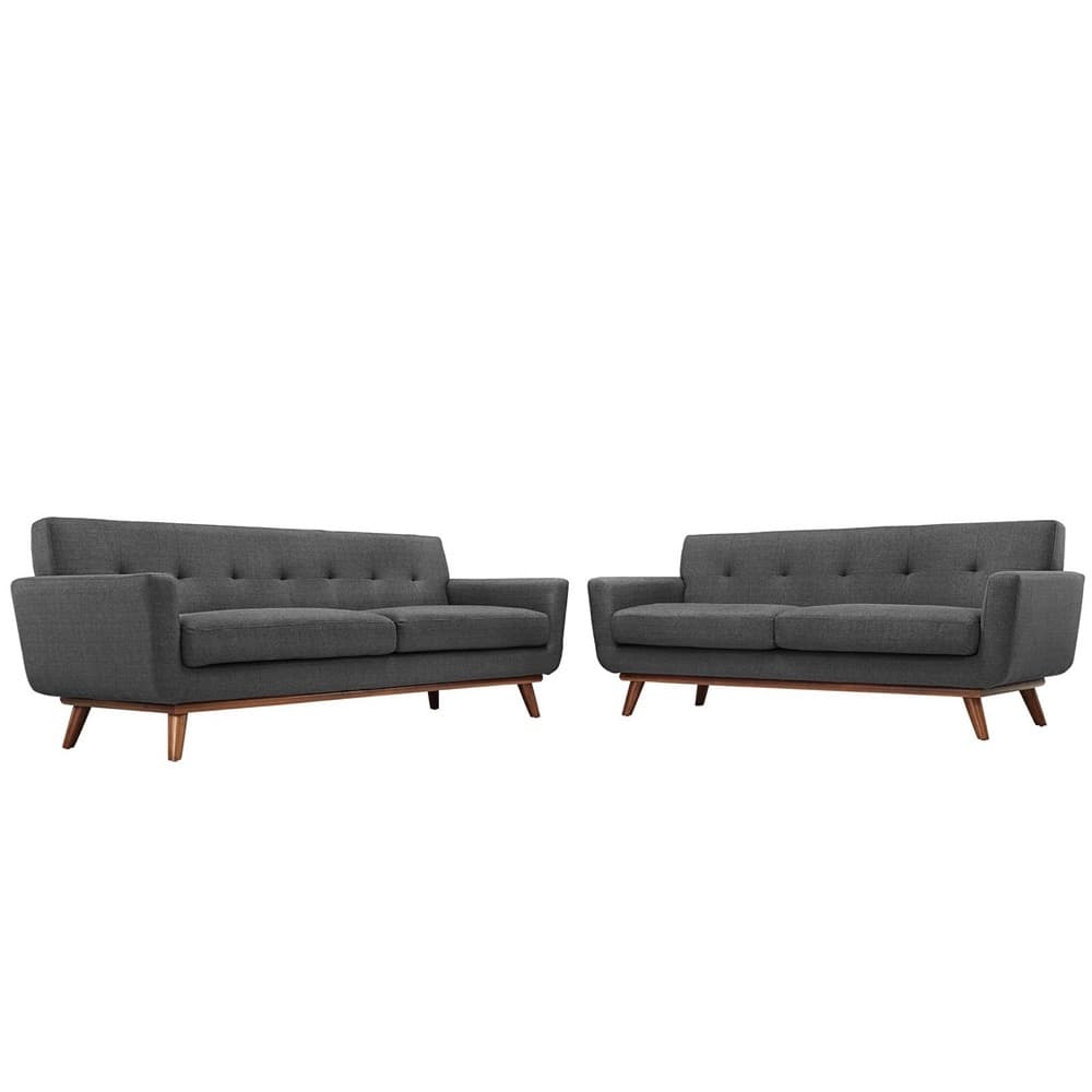 Engage Loveseat and Sofa Set of 2 in Gray by Modway