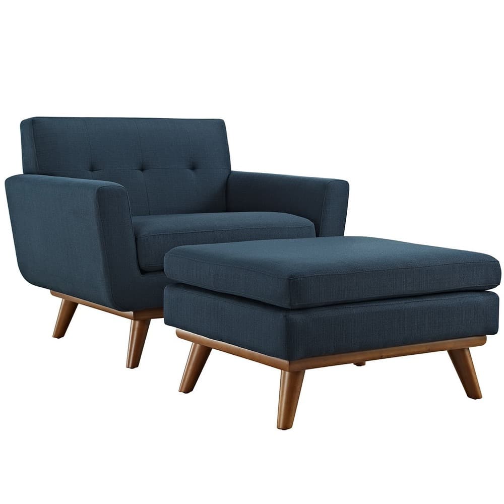 Engage 2 Piece Armchair and Ottoman in Azure by Modway