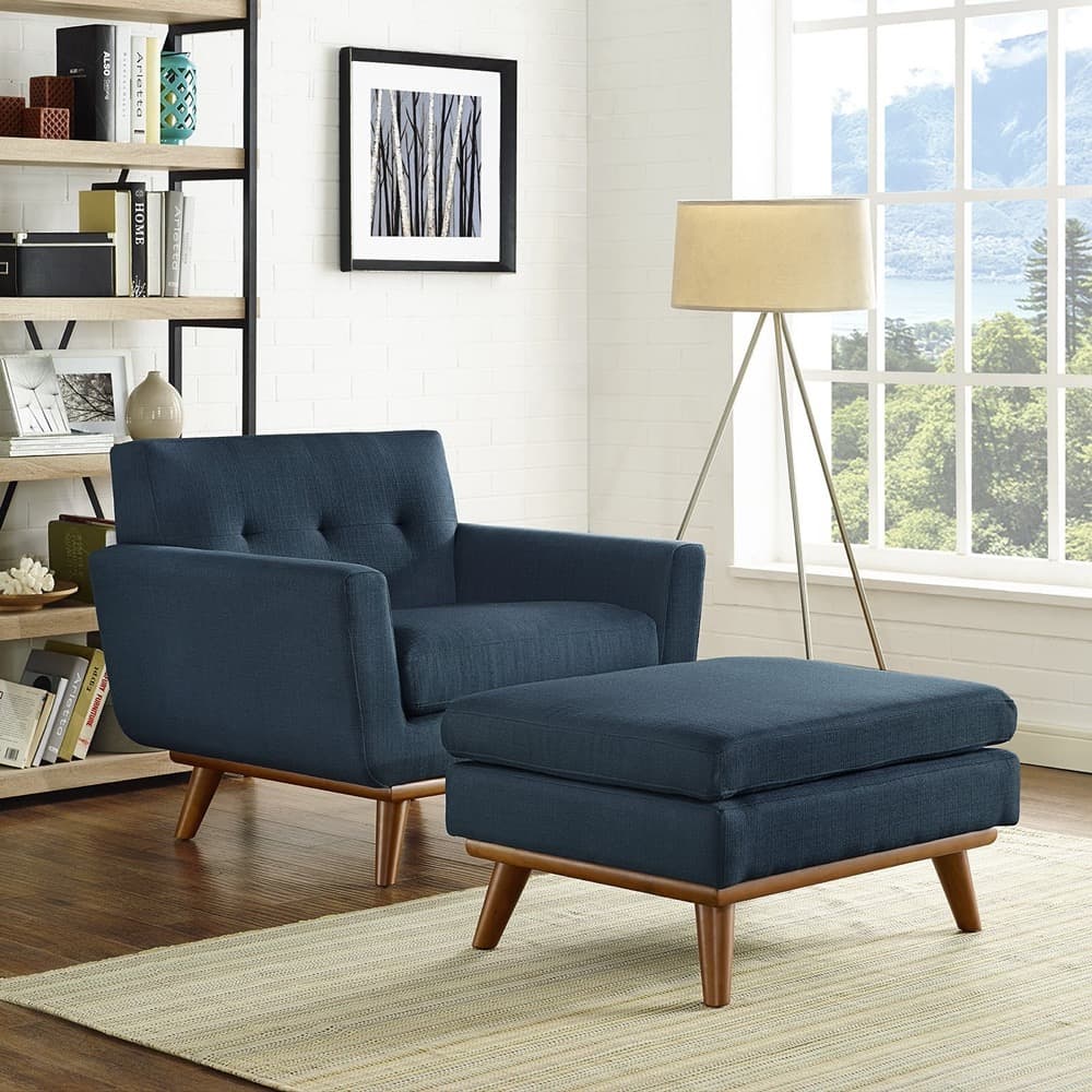 Engage 2 Piece Armchair and Ottoman in Azure by Modway - Image 6