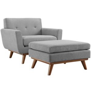 Engage 2 Piece Armchair and Ottoman in Expectation Gray by Modway
