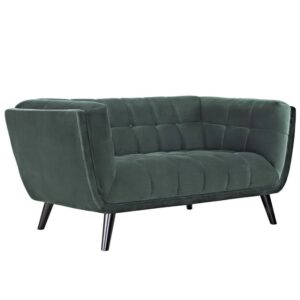 Bestow Performance Velvet Loveseat in Green by Modway