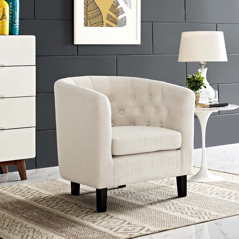 Prospect Upholstered Fabric Armchair in Beige by Modway - Image 5