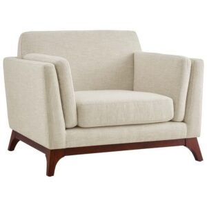 Chance Upholstered Fabric Armchair in Beige by Modway