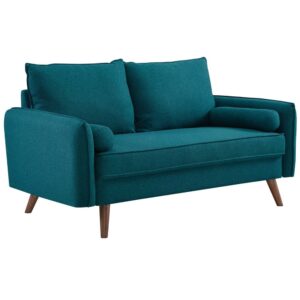 Revive Upholstered Fabric Loveseat in Teal by Modway