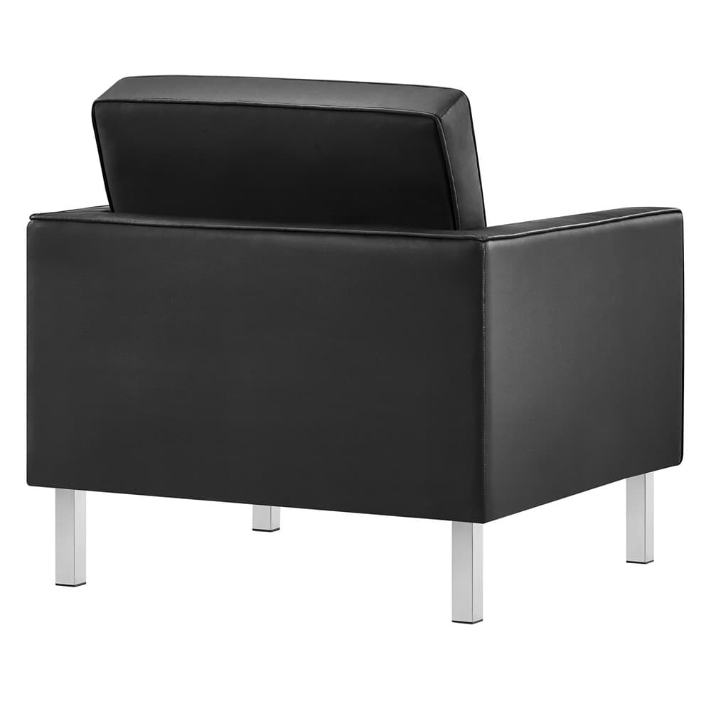 Loft Tufted Vegan Leather Armchair in Silver Black by Modway - Image 5