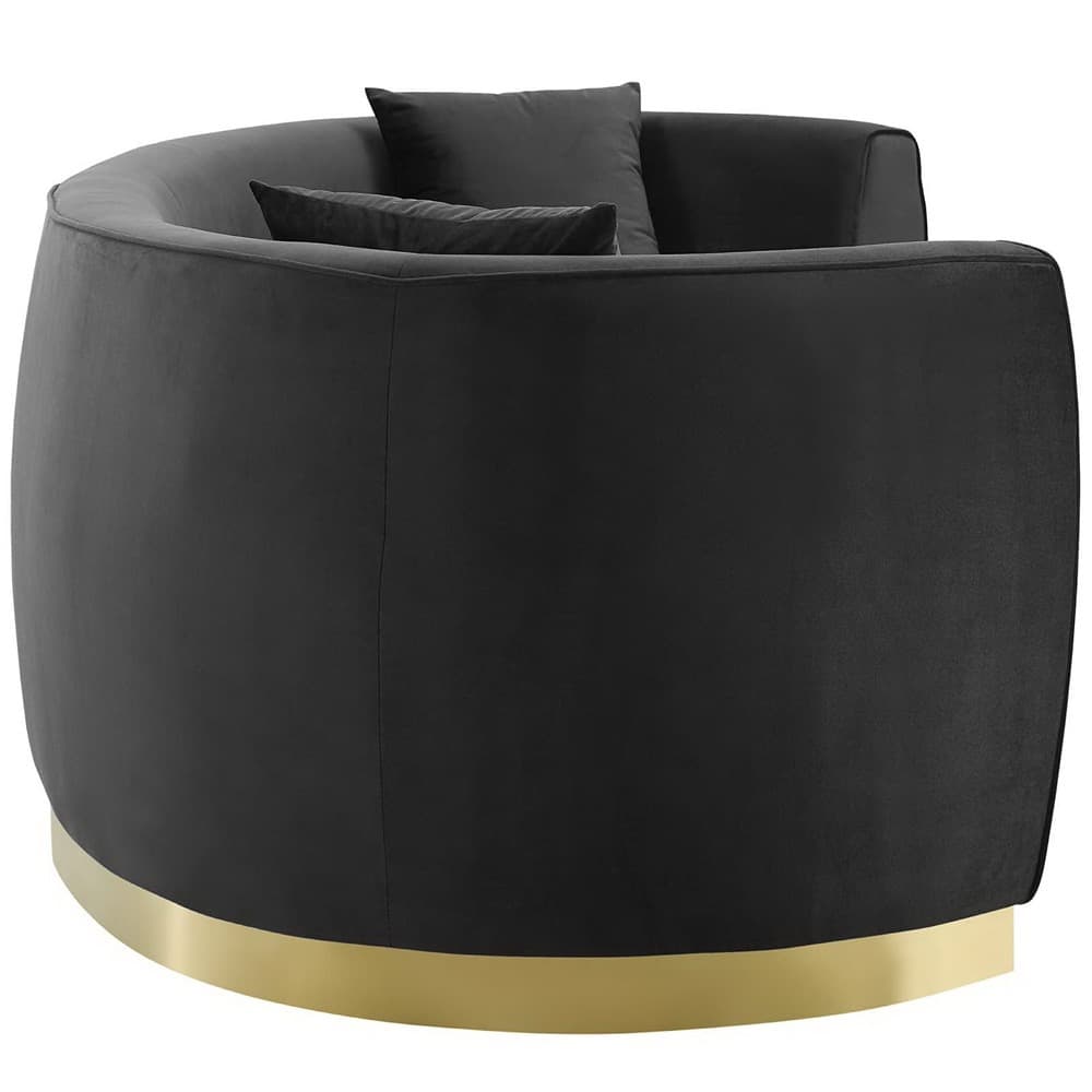 Resolute Curved Performance Velvet Sofa in Black by Modway - Image 3