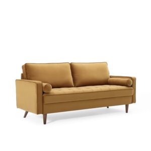 Valour Performance Velvet Sofa in Cognac by Modway
