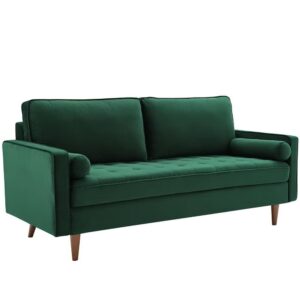 Valour Performance Velvet Sofa in Green by Modway