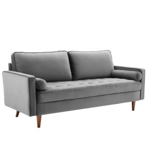 Valour Performance Velvet Sofa in Gray by Modway