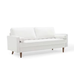 Valour Performance Velvet Sofa in White by Modway