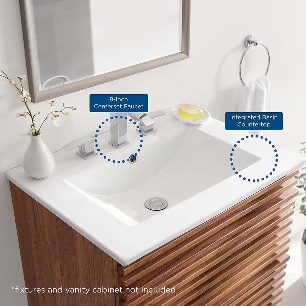 Cayman 24" Bathroom Sink in White by Modway - Image 4