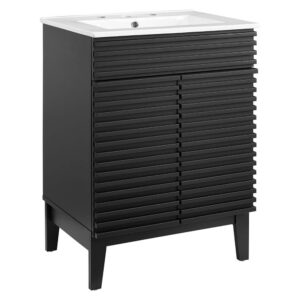 Render 24" Bathroom Vanity in Black White by Modway