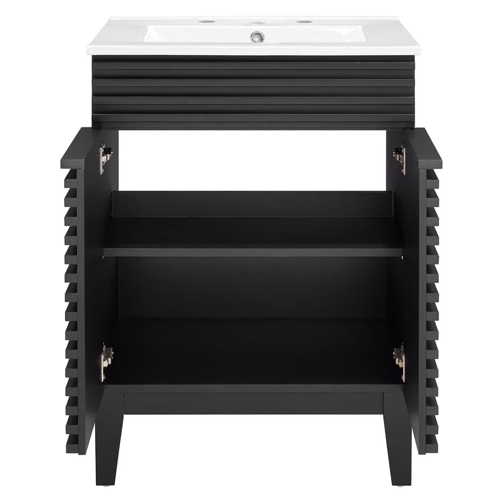 Render 24" Bathroom Vanity in Black White by Modway - Image 4