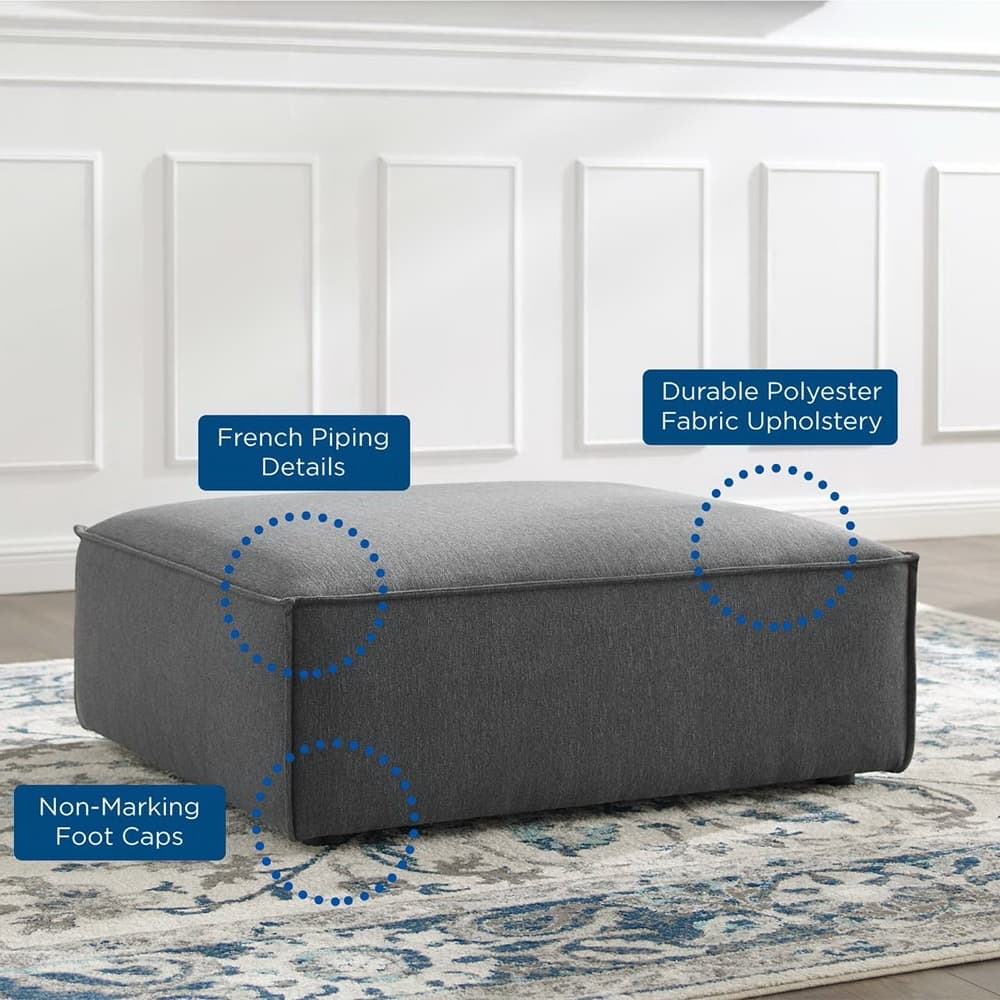 Restore Ottoman in Charcoal by Modway - Image 7