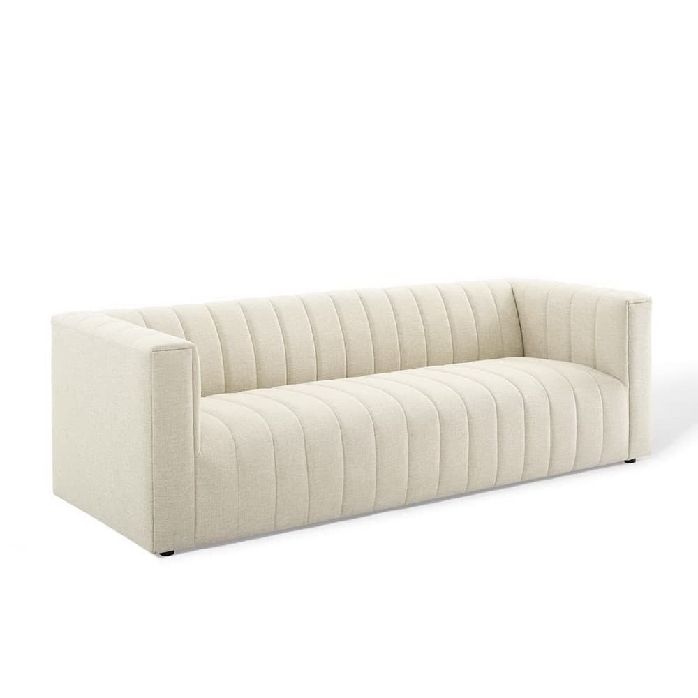 Reflection Channel Tufted Upholstered Fabric Sofa in Beige by Modway