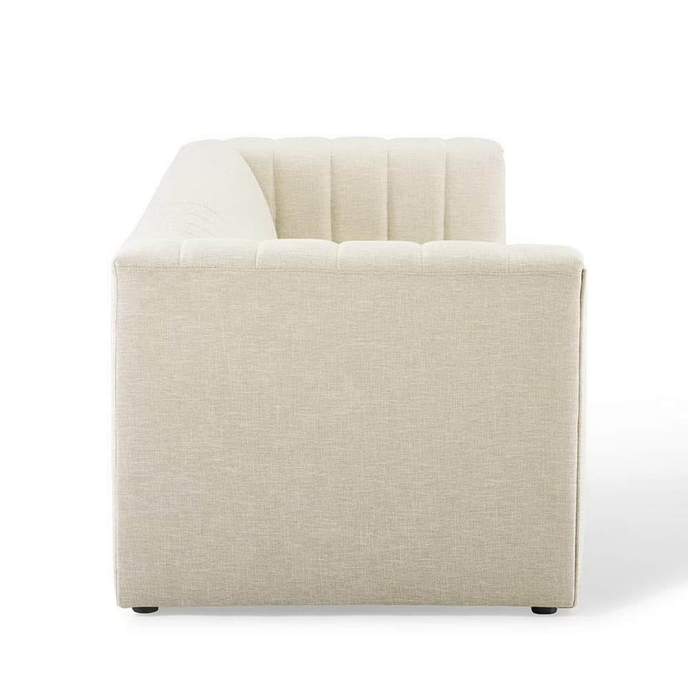 Reflection Channel Tufted Upholstered Fabric Sofa in Beige by Modway - Image 3