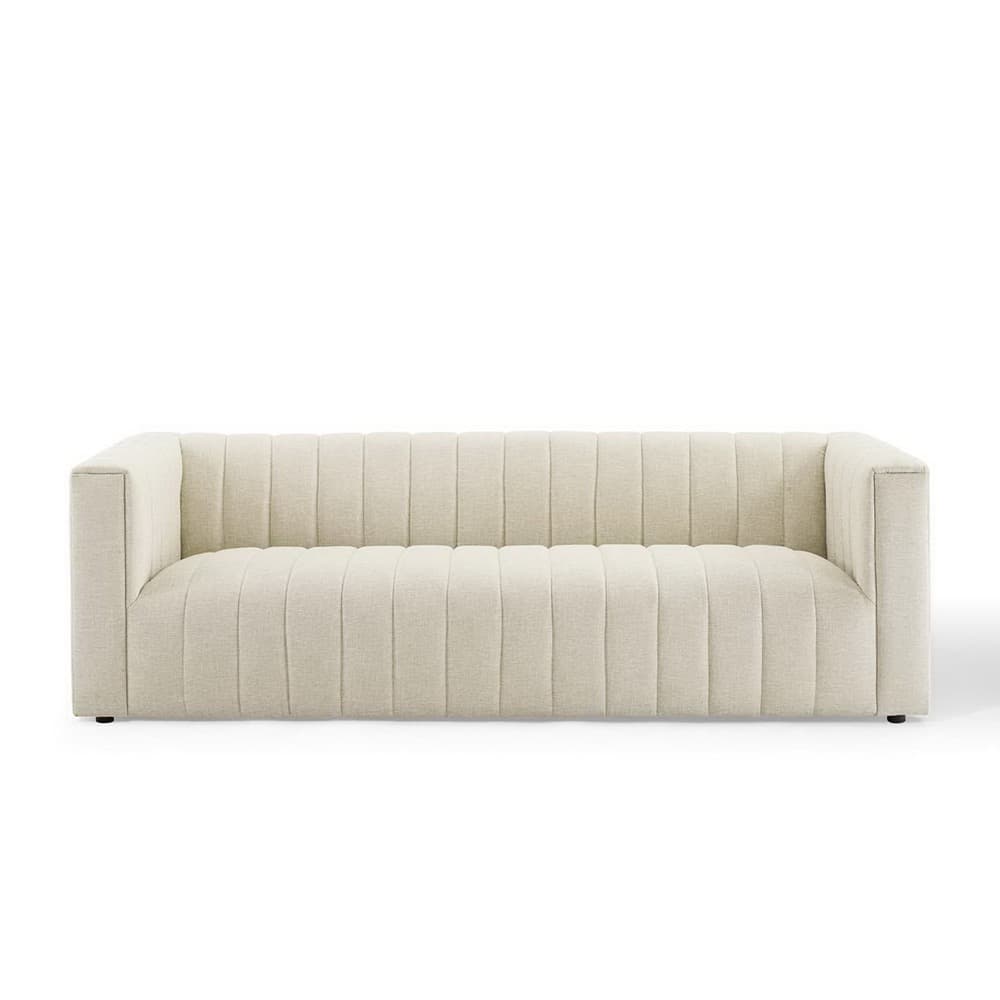 Reflection Channel Tufted Upholstered Fabric Sofa in Beige by Modway - Image 5