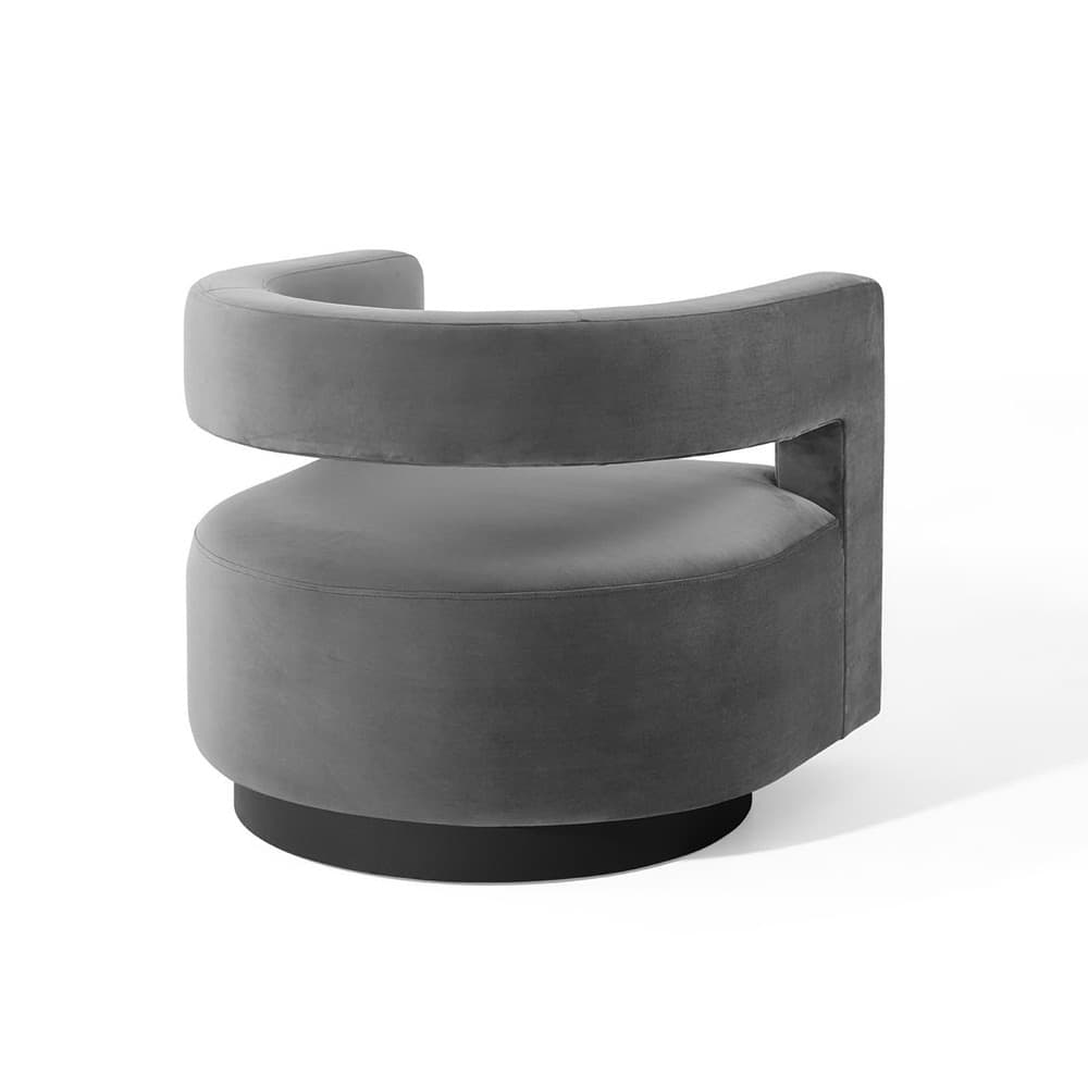 Spin Cutaway Performance Velvet Swivel Armchair in Gray by Modway - Image 5