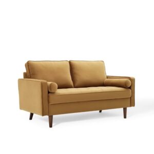 Valour Performance Velvet Loveseat in Cognac by Modway