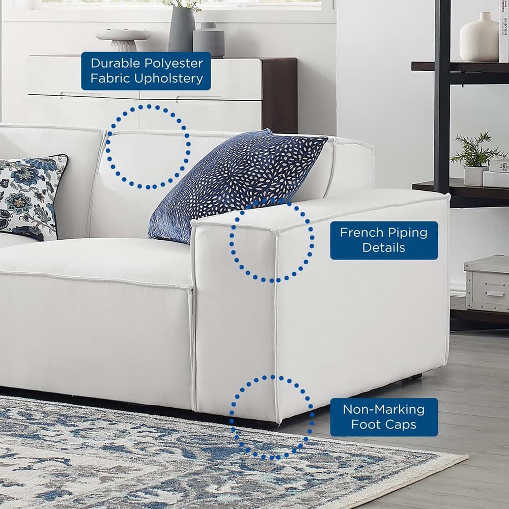 Restore 2-Piece Sectional Sofa in White by Modway - Image 9