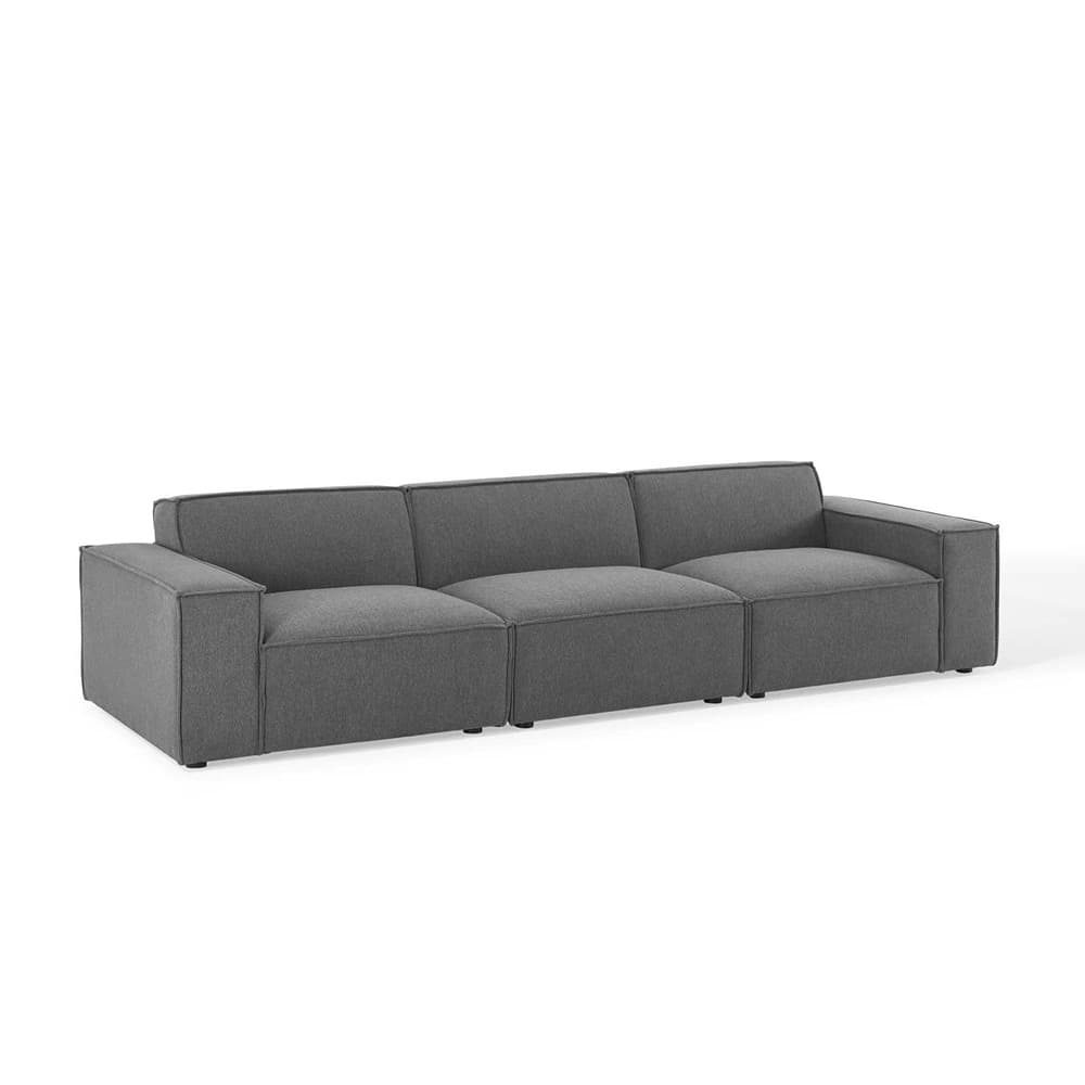 Restore 3-Piece Sectional Sofa in Charcoal by Modway