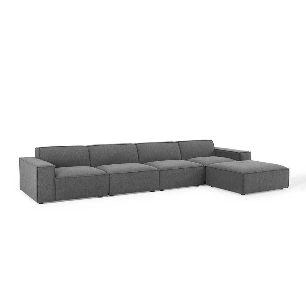 Restore 5-Piece Sectional Sofa in Charcoal by Modway