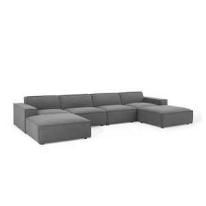 Restore 6-Piece Sectional Sofa in Charcoal by Modway