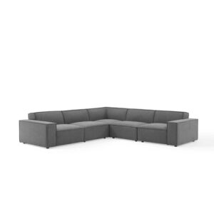 Restore 5-Piece Sectional Sofa in Charcoal by Modway