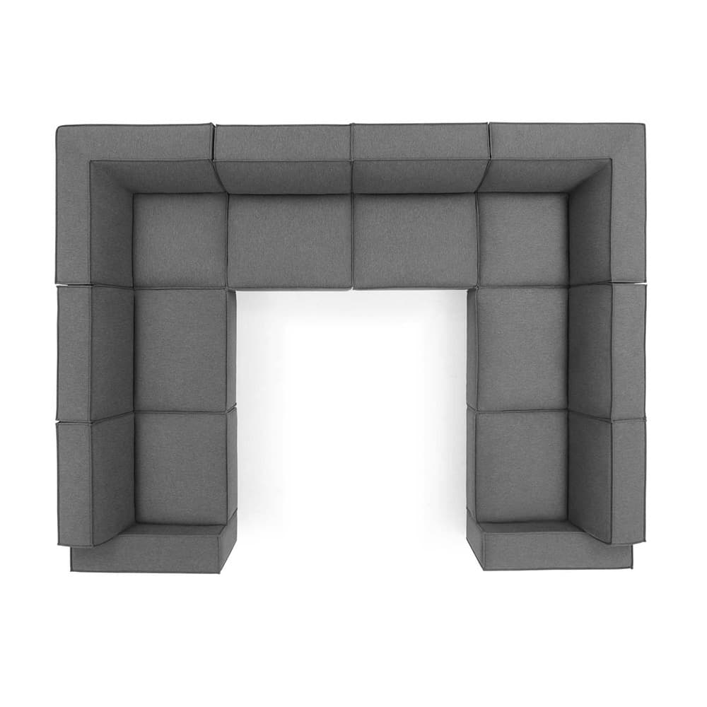 Restore 8-Piece Sectional Sofa in Charcoal by Modway
