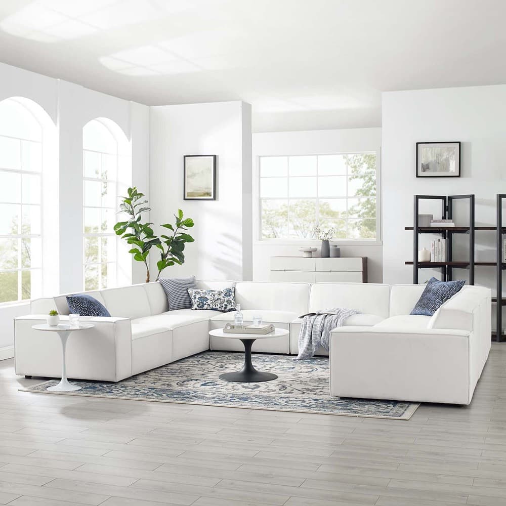 Restore 8-Piece Sectional Sofa in White by Modway - Image 11