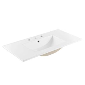 Cayman 36" Bathroom Sink in White by Modway