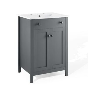 Nantucket 24" Bathroom Vanity in Gray White by Modway