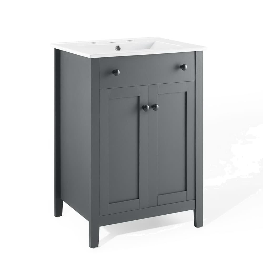 Nantucket 24" Bathroom Vanity in Gray White by Modway