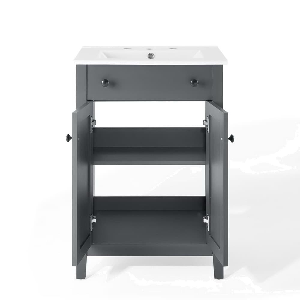 Nantucket 24" Bathroom Vanity in Gray White by Modway - Image 6