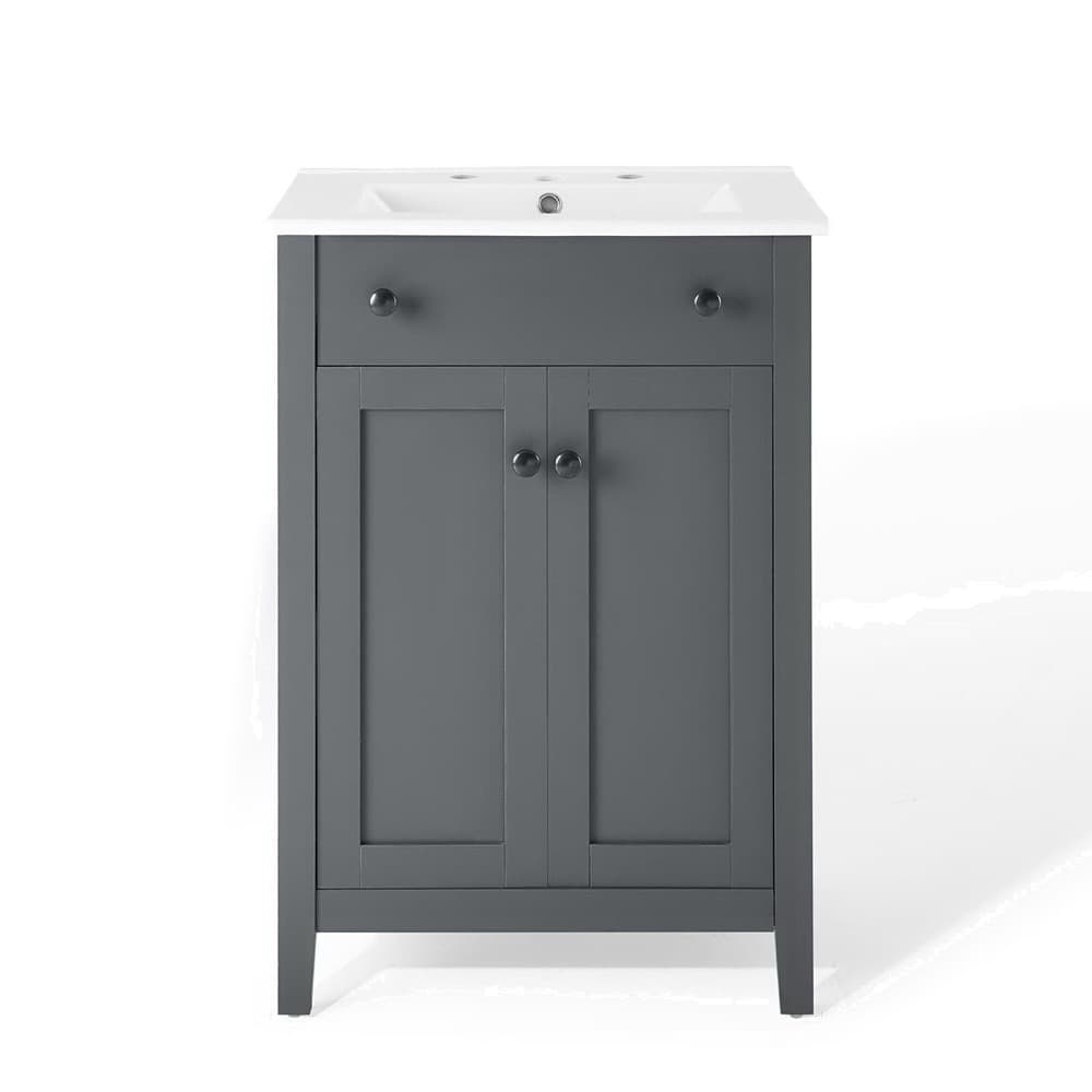 Nantucket 24" Bathroom Vanity in Gray White by Modway - Image 4