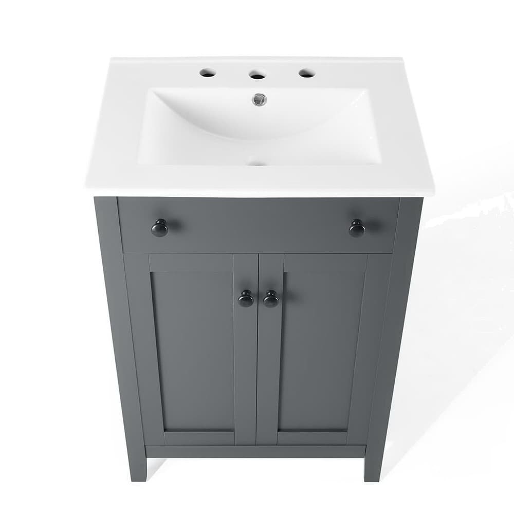 Nantucket 24" Bathroom Vanity in Gray White by Modway - Image 5
