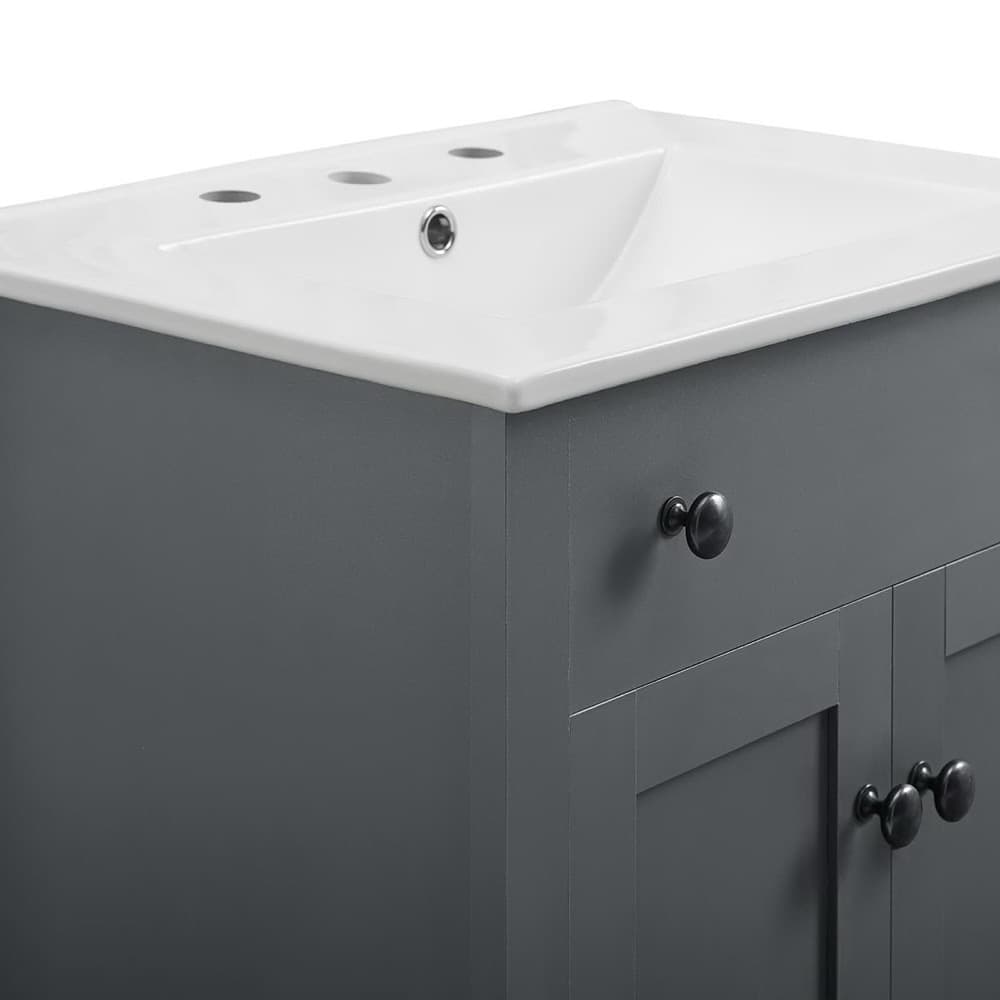 Nantucket 24" Bathroom Vanity in Gray White by Modway - Image 8