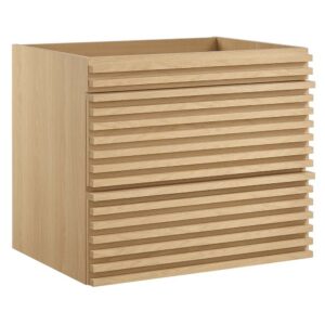 Render 24" Wall-Mount Bathroom Vanity Cabinet (Sink Basin Not Included) in Oak by Modway