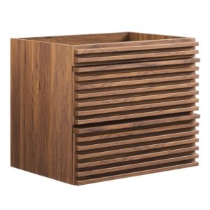 Render 24" Wall-Mount Bathroom Vanity Cabinet (Sink Basin Not Included) in Walnut by Modway