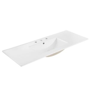 Cayman 48" Single Basin Bathroom Sink in White by Modway