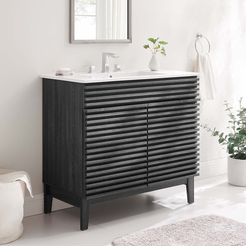 Render 36" Bathroom Vanity in Charcoal White by Modway - Image 8