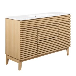 Render 48" Single Sink Bathroom Vanity in Oak White by Modway