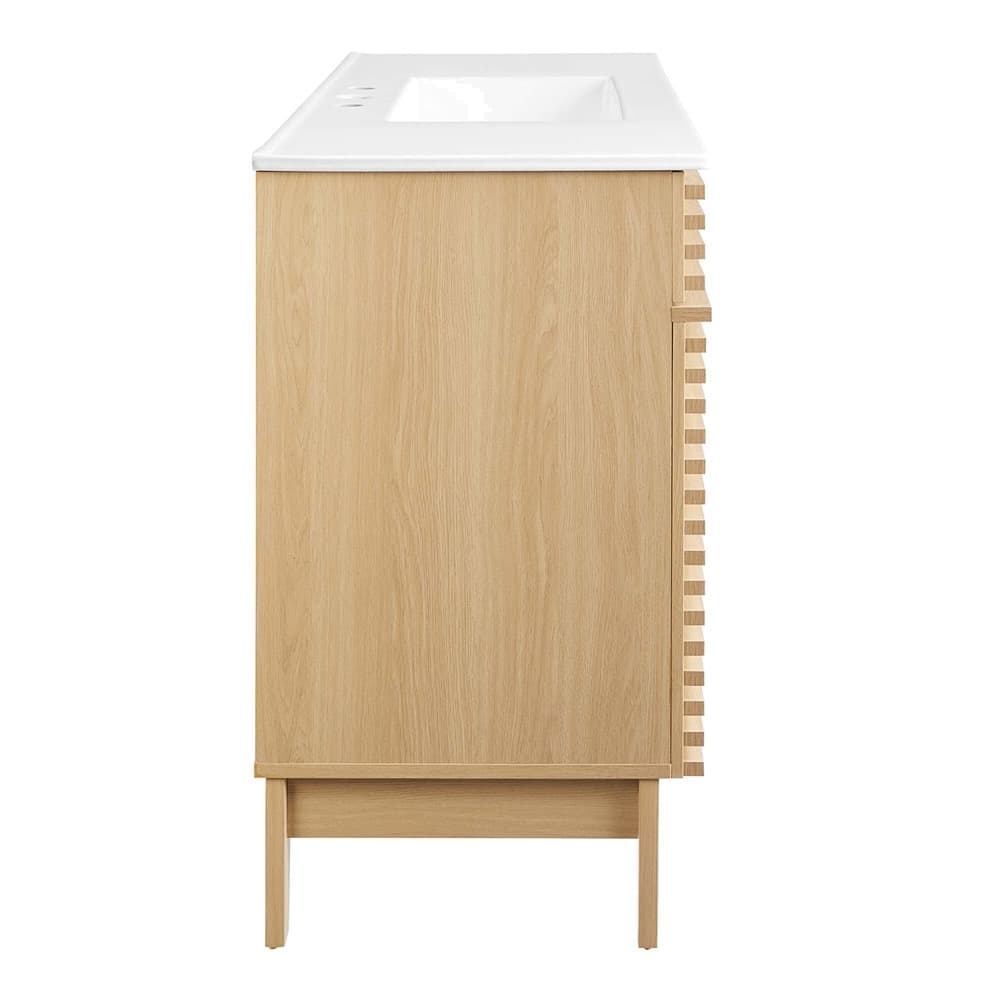 Render 48" Single Sink Bathroom Vanity in Oak White by Modway - Image 3
