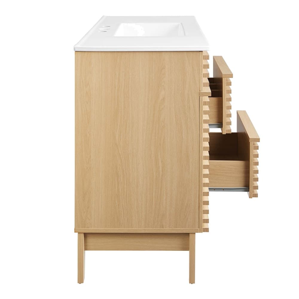 Render 48" Single Sink Bathroom Vanity in Oak White by Modway - Image 4