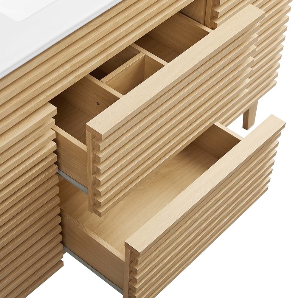 Render 48" Single Sink Bathroom Vanity in Oak White by Modway - Image 8